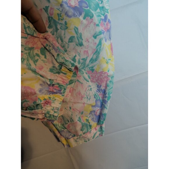 Friedknit Creations Girls Toddler Pastel Floral Romper Sz 3T Ruffles 90s Easter - Picture 8 of 13